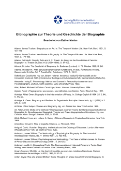 Bibliographie zur Theorie und Geschichte der - w8.netz