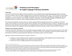 Proficiency Level Descriptors for English