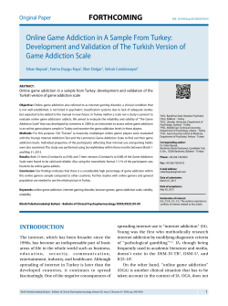 Online Game Addiction in A Sample From Turkey