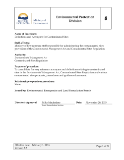 Procedure 8: Definitions and Acronyms for Contaminated Sites