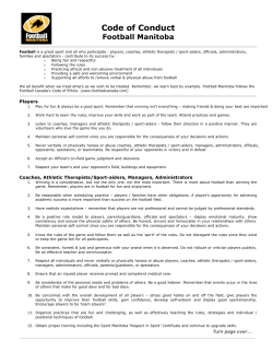 Code of Conduct - Transcona Nationals Football Club