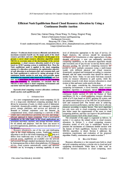 Efficient Nash Equilibrium Based Cloud Resource Allocation by