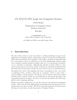 CS 375/CS M75 Logic for Computer Science