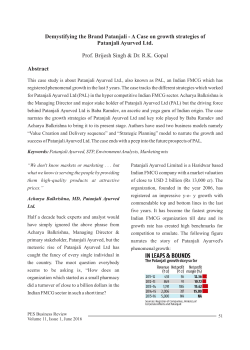Demystifying the Brand Patanjali - A Case on growth strategies of