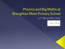 Phonics and Big Maths at Broughton Moor Primary School