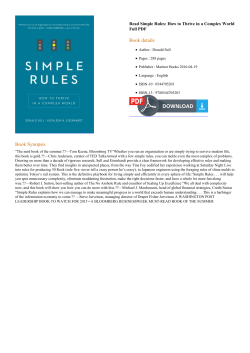 Read Simple Rules: How to Thrive in a Complex