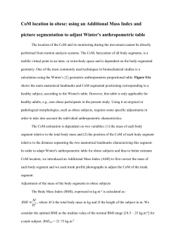 CoM location in obese: using an Additional Mass Index and