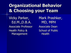 PM 721 Organizational Behavior