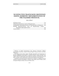 no effective trafficking definition exists: domestic implementation of