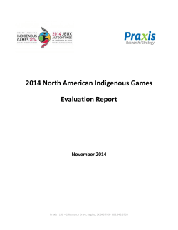 2014 North American Indigenous Games Evaluation Report