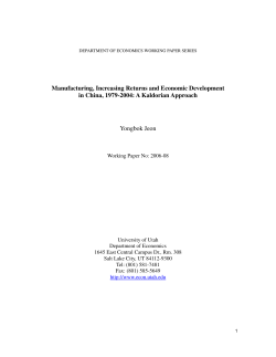 Manufacturing, Increasing Returns and Economic Development in