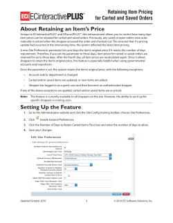 About Retaining an Item`s Price Setting Up the Feature
