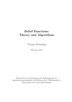 Belief Functions: Theory and Algorithms - E-LIB Bremen