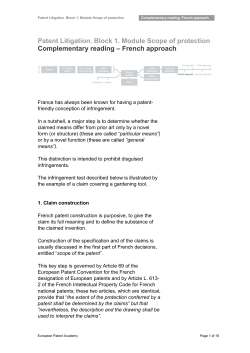 Patent Litigation - e-learning| European Patent Academy