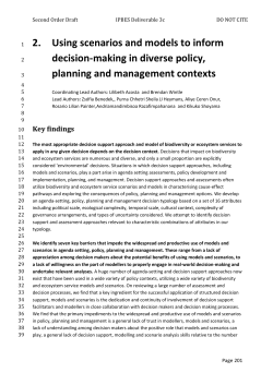 2. Using scenarios and models to inform decision-making in