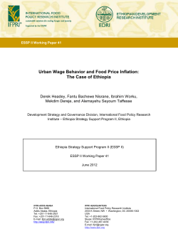 Urban Wage Behavior and Food Price Inflation: The Case of Ethiopia