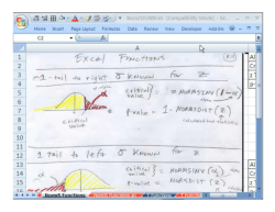 TINV NORMSINV(p) gives the z-value that puts probability (area) p