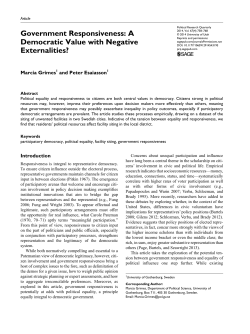 Government Responsiveness: A Democratic Value with Negative