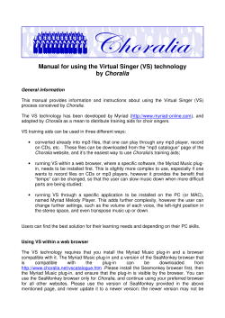 Manual for using the Virtual Singer (VS) technology by Choralia