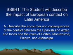 SS6H1: The Student will describe the impact of European contact on