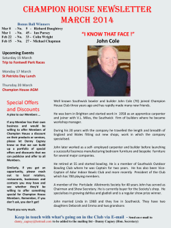 Champion House Newsletter Christmas 2011