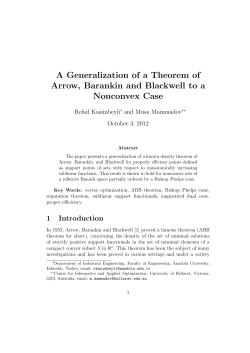 A Generalization of a Theorem of Arrow, Barankin and Blackwell to a