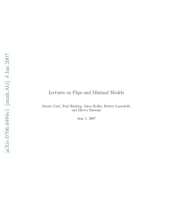 Lectures on Flips and Minimal Models.