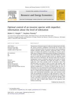 Optimal control of an invasive species with imperfect information