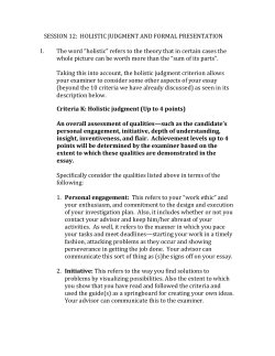 SESSION 12 Holistic Judgment formal presentation