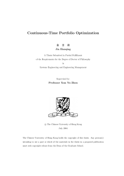 Continuous-Time Portfolio Optimization