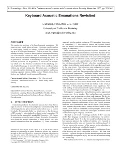 Keyboard Acoustic Emanations Revisited