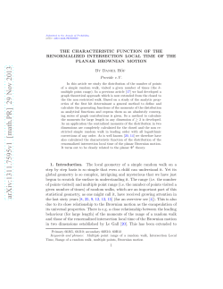 The Characteristic Function of the Renormalized Intersection