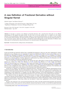 A new Definition of Fractional Derivative without Singular Kernel
