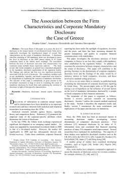 The Association between the Firm Characteristics and Corporate