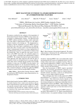 HRTF Magnitude Synthesis via Sparse Representation of