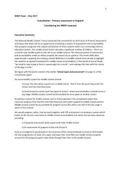 Primary assessment in England - The National Middle Schools` Forum