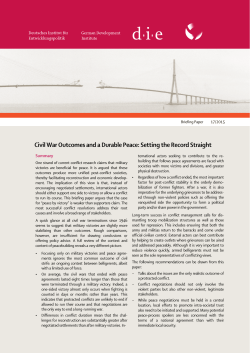 Civil War Outcomes and a Durable Peace