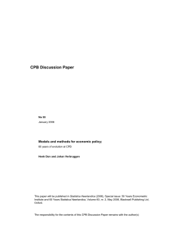 CPB Discussion Paper