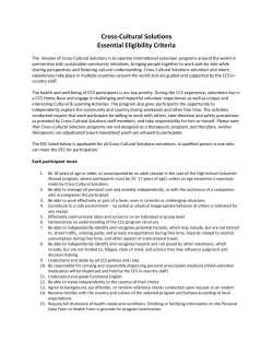 Cross-Cultural Solutions Essential Eligibility Criteria