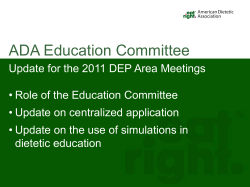 Role of ADA Education Committee - Indiana University Bloomington