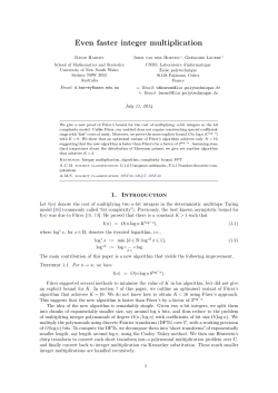 Even faster integer multiplication