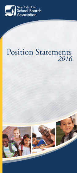 2016 Position Statements - New York State School Boards Association