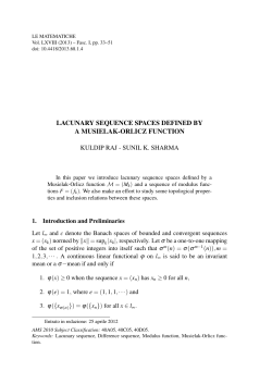 lacunary sequence spaces defined by a musielak