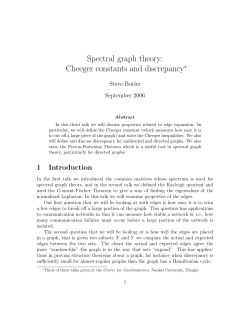 Spectral graph theory: Cheeger constants and