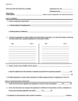 LGtCC 2R-A APPLICATION FOR RAFFLES LICENSE Application