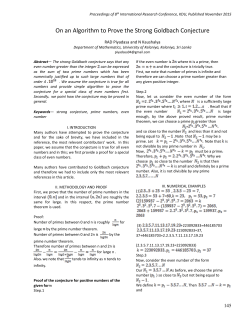 On an Algorithm to Prove the Strong Goldbach Conjecture