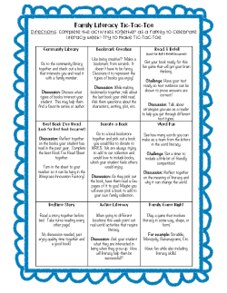 Literacy Tic-Tac-Toe