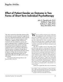 Effect of Patient Gender on Outcome in Two Forms of Short