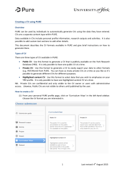 Creating a CV using PURE
