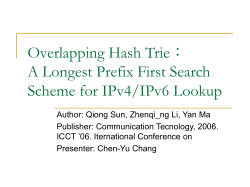 Overlapping Hash Trie： A Longest Prefix First Search - CSIE -NCKU